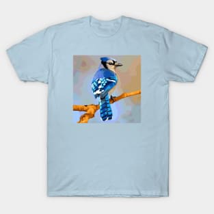 Blue Jay Digital Oil Painting T-Shirt
